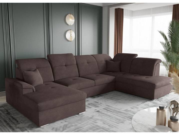 Fun Möbel Wohnlandschaft Wohnlandschaft FREJA mit Schlaffunktion, mit Bettkasten
