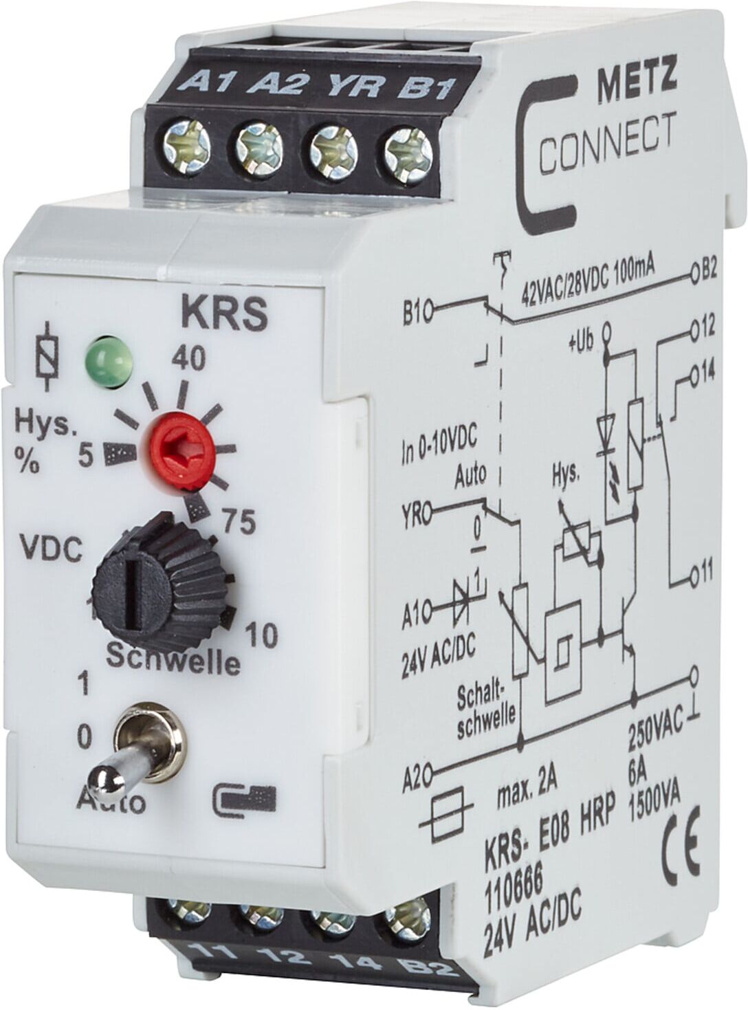 BTR NETCOM Schnittstellenmodul 1W KRS-E08 HRP 24ACDC ; Metz Connect (110666)