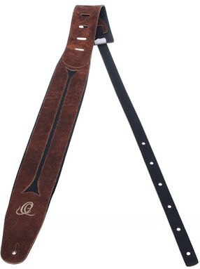 Ortega OSBS-1 Leather Strap BR Braun Braun mit besticktem O