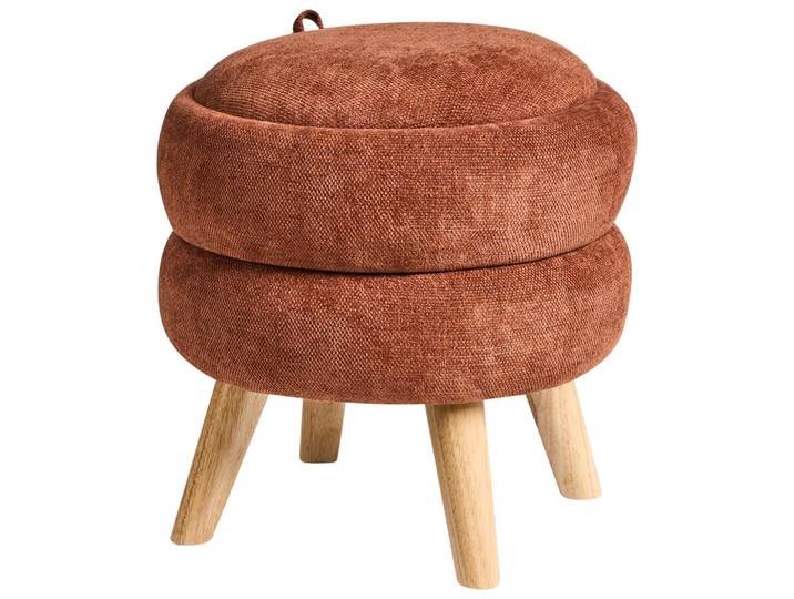 POUF mit Stauraum Chenillegewebe Goldbraun Hawley