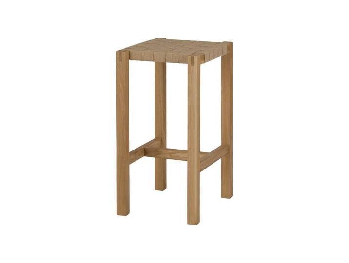 Tabouret toli chêne massif assise jute 68 cm