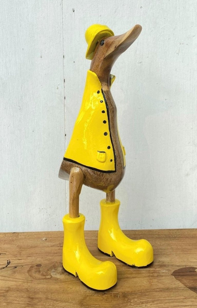 Houten eend Carl M regenjas geel voor volwassenen