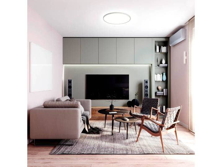 tint Smart Home Deckenlampe Amela, dimmbar, weiß / opal, für Wohn- / Esszimmer, Kunststoff, Smart Home Deckenlampe