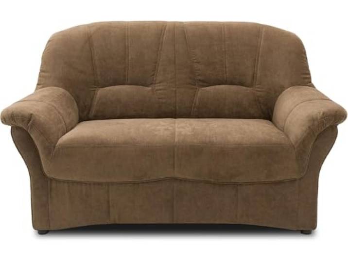 DOMO. collection 2 Sitzer Bahia FK, Federkern, braun 2 Sitzer mit Federkern für hohen Sitzkomfort im klassischen Design, 150 x 57 x 91 cm (BxTxH)