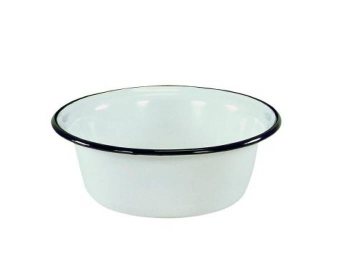 Krüger Emaille Schüssel-Set Weiß 3-teilig Ø 20/24/28 cm Küchenschüsseln