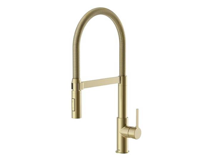 Lenz Küchenarmatur ALUNA in Gold – Federbrause, 360° schwenkbar Pendelbrause, 2 Strahlarten, Magnetische Halterung, Anti-Fingerabdruck Oberfläche, Schnellbefestigung, Höhe 47,5 cm, 46070541