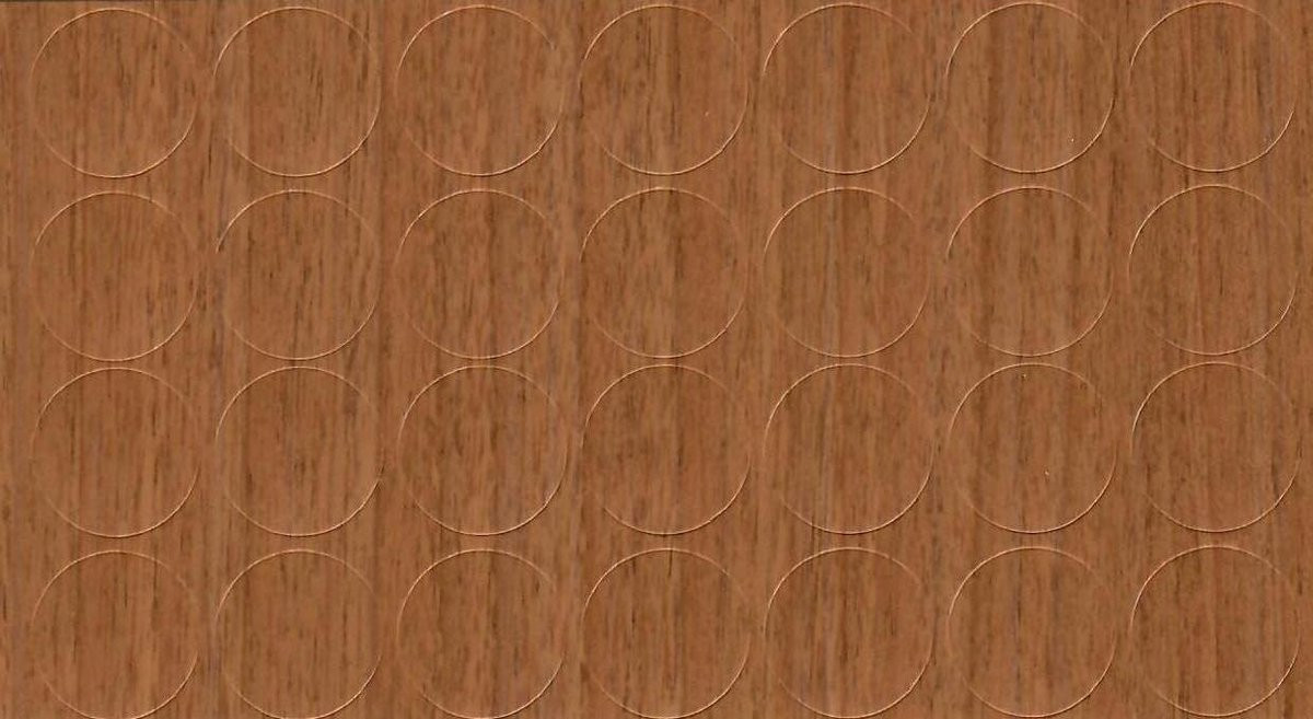 28 stuks Meubelschroef Gaten Caps Afdekkers in Cognac Eiken - Zelfklevend Dun PVC - 20 mm