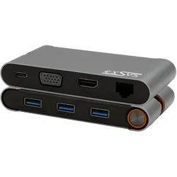 Exsys Dockingstation EX-1220HM (Docking Port, 7 Ports), Dockingstation + USB Hub, Schwarz