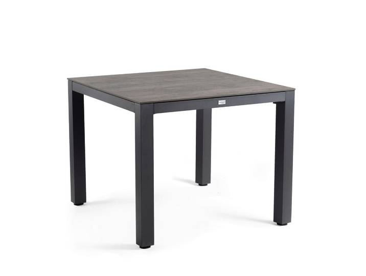 Tierra Outdoor Loungetisch, Anthrazit, Graubraun, Metall, Kunststoff, quadratisch, eckig, 100x77.3x100 cm, lichtecht, regenabweisend, wetterbeständig, Gartenmöbel, Loungemöbel, Lounge-Serien