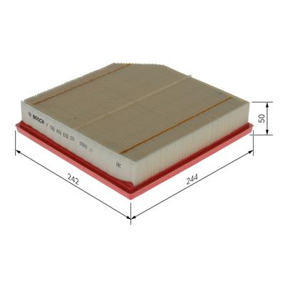 BOSCH Luftfilter F 026 400 632 Filtereinsatz 50mm für Volvo