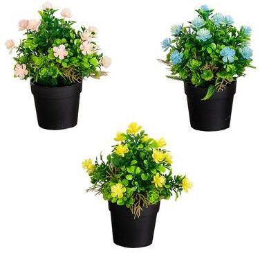 Nearly Natural Artificial Flowering Arrangement - Set of 3