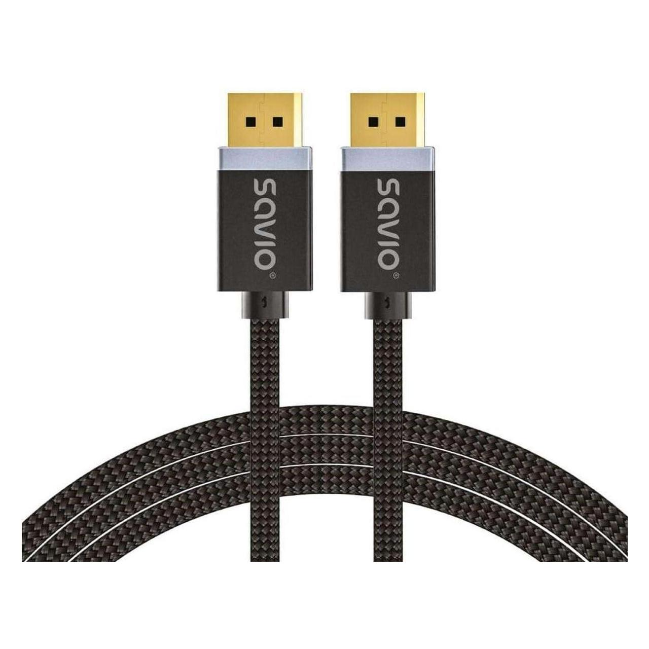 Savio DisplayPort-Kabel 2 m Schwarz CL-166 (2 m) (SAVIO CL-166)