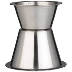 Doppelmessbecher 20/40ml, Skalierung - Edelstahl
