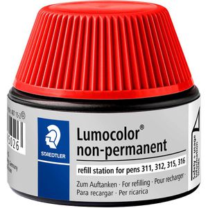 Staedtler Nachfülltusche Lumocolor 48715-2, rot, für Folienschreiber, Kapillarsystem, 15ml