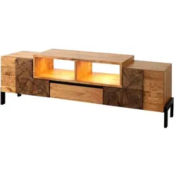 WOLFMÖBEL TV-Lowboard Root 1506 Holz Braun Akazie