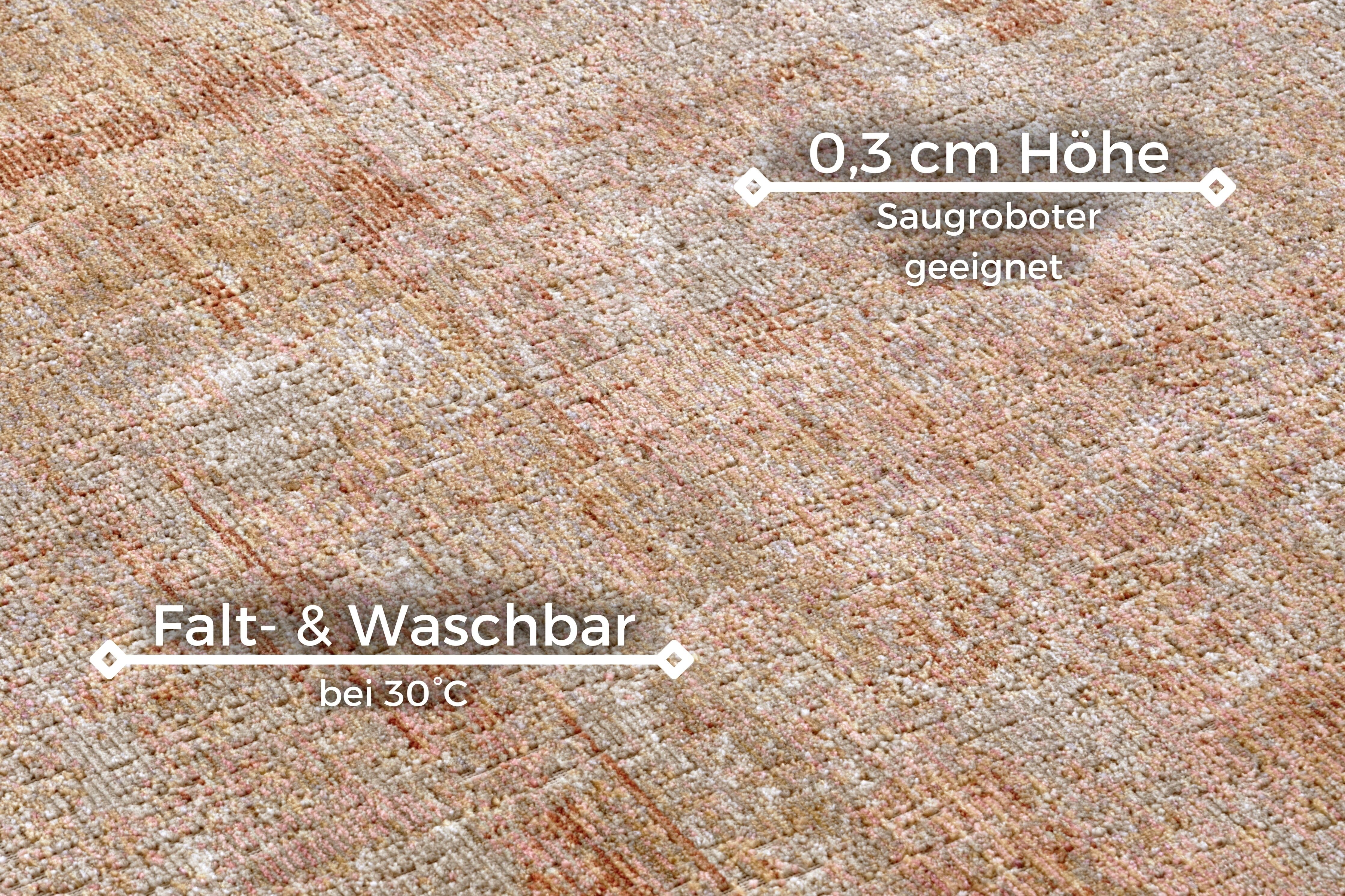 HANSE Home "Gizeh" rechteckig 3 mm Höhe In-& Outdoor, Läufer, Wetterfest, Balkon, Wohnzimmer, Orient creme,rot B : 75cm 1 Stk., 3mm, L: 200cm