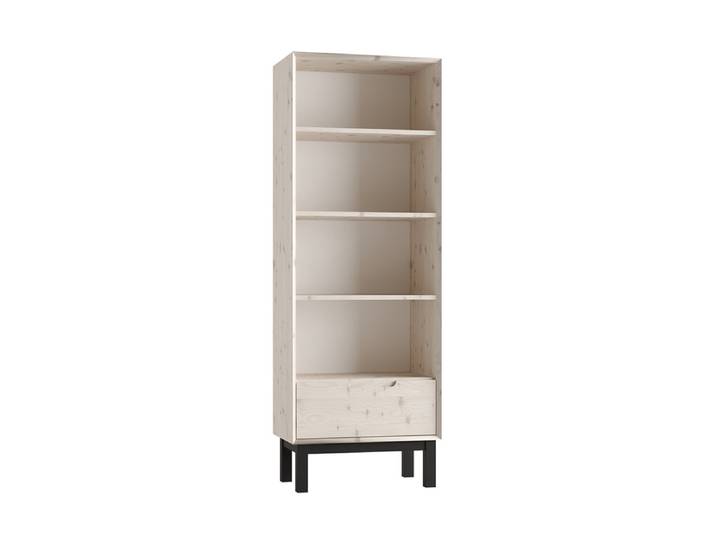 Bibliothèque 1 tiroir Pinio Country Bois blanchi