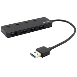 I-TEC USB 3.0 Metal Hub 4 Port mit Ein/Aus Schaltern