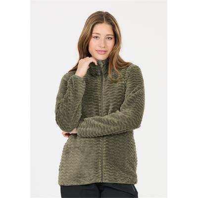 Fleecejacke WHISTLER "Matra", Damen, Gr. 36, grün (grün, olivgrün), 100% Polyester, unifarben, kurz, hoch geschlossener Ausschnitt, Jacken Fleecejacke, mit stilvollem Muster und kuscheligem Tragegefühl