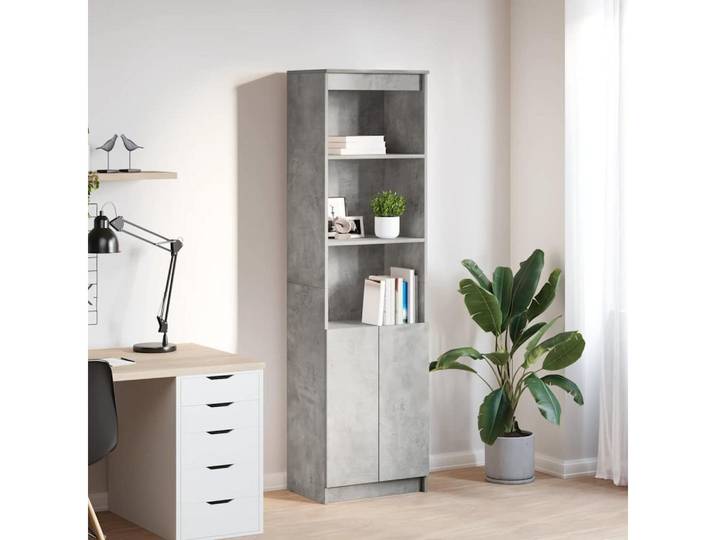 vidaXL Highboard, Highboard Betongrau 50x35x180 cm Holzwerkstoff