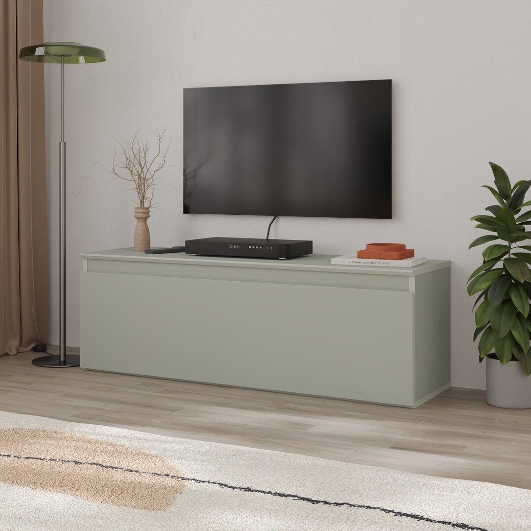 17 Stories Modern Tv Stand Up To 40" Tvs With Soft-close Drop-down Door Sage Green 40"