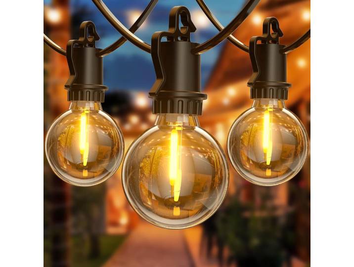 Guirxiété Lumineuse Globe G40, EU 220V, 100FT/30M, 100 Ampoules en Plastique, pour ixde Noël, Jardin, Lampe Décorative