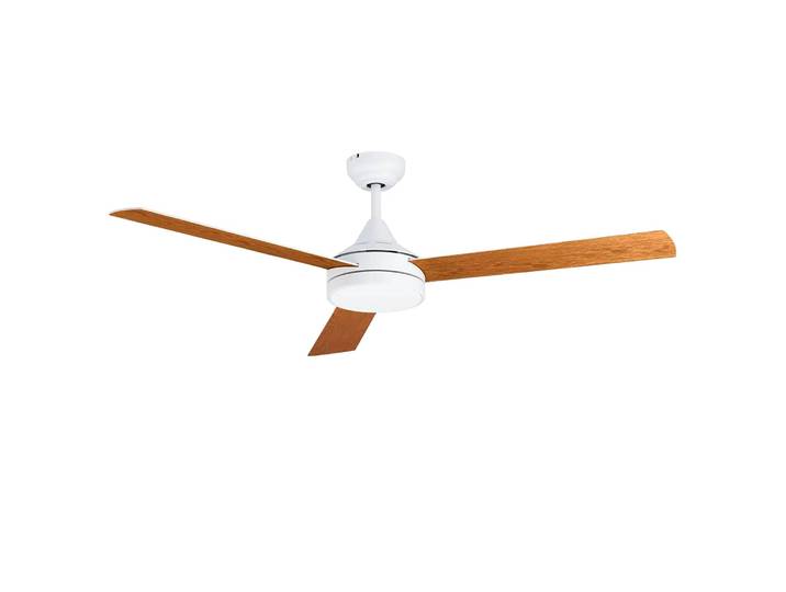 LED-Deckenventilator 33cm Weiß / Hellbraun