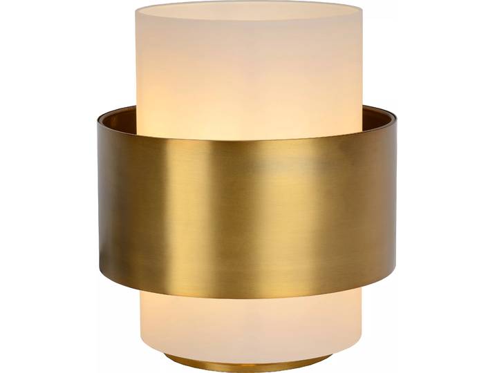 Lampe à poser en verre blanc doré E27 Firmin Lucide