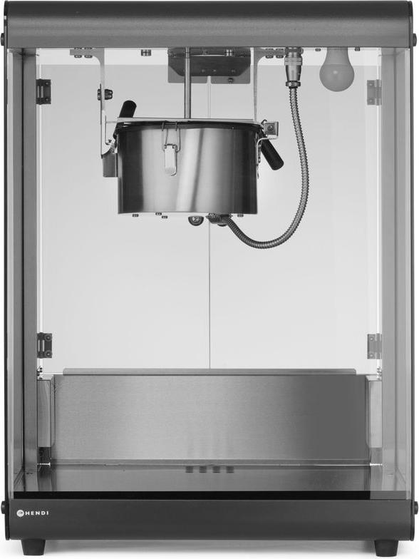 HENDI Popcorn-Maschine mit Glastür - mit Rührwerk, beheiztem Boden, 1155 W