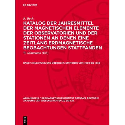 Einleitung und Übersicht. Stationen von +900 bis +550, Gebundene Ausgabe von R. Bock, De Gruyter, 978-3-11-276724-5