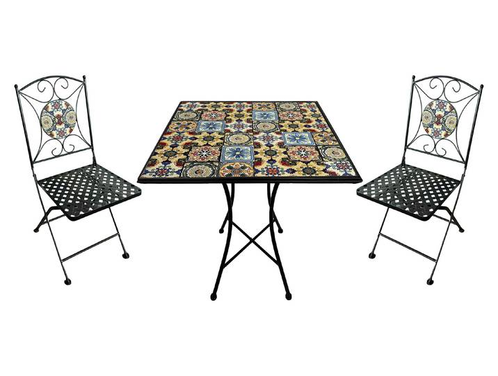 Axi Camilla Table Et Chaise Bistrot\, 2 Chaises 1 Table\, Ensemble Bistro Extérieur\, Mosaique Yellow Breeze - Salon De Jardin Bistrot\, Table Bistrot
