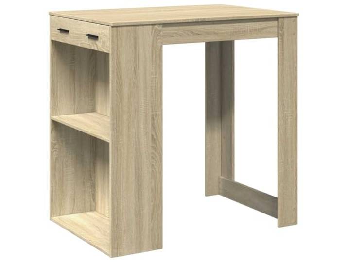 HBBMGYD Bartisch Sonoma-Eiche, 102 x 70 x 103,5 cm, Holz 2 Regale, 1 Schublade, Holz, Sonoma-Eiche, Küche, Wohnzimmer, Esszimmer, Wandmontage