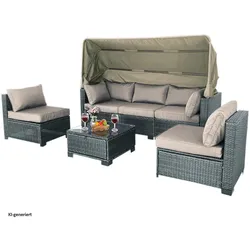 HTI-Living, Gartenlounge, Outdoor Sofa Eleni Grau/Beige