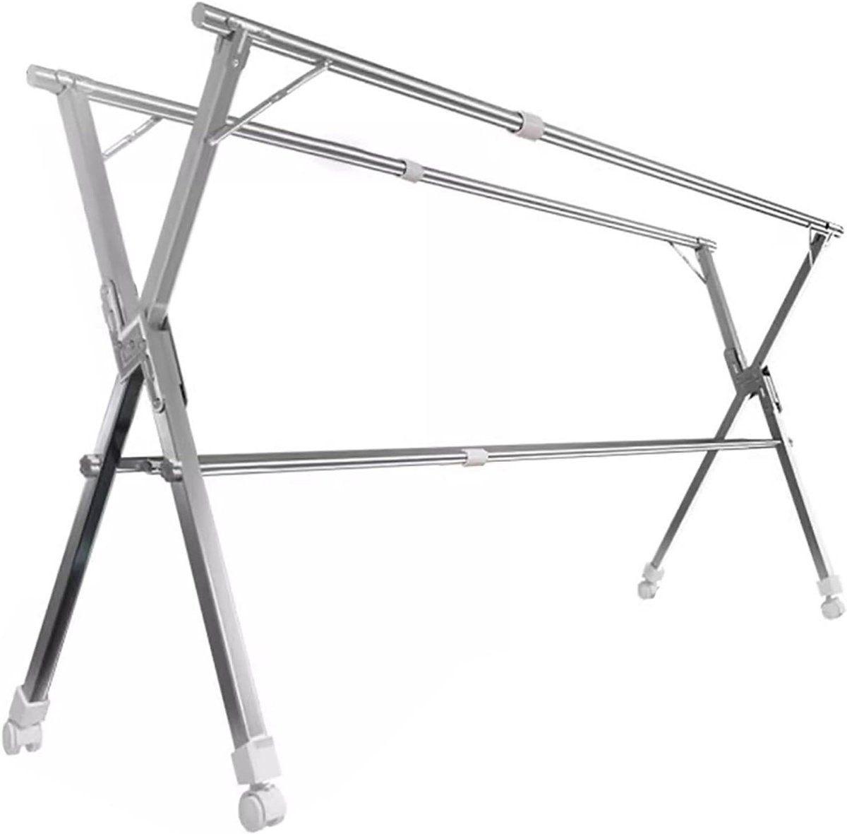 Uitschuibaar RVS Wasrek met Windbestendige Haken - Zilver - 240 cm
