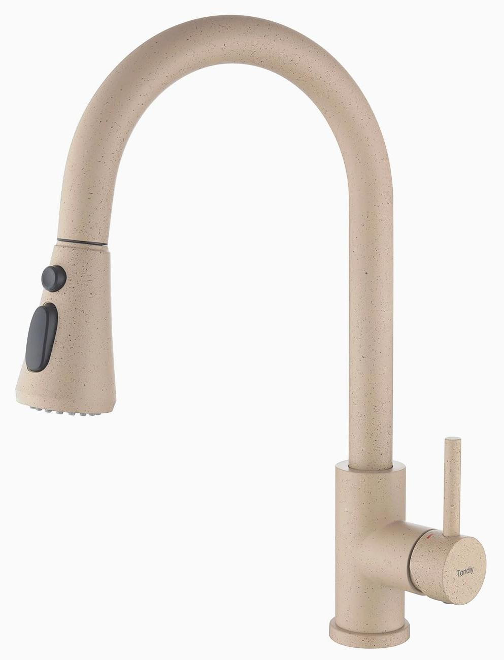 Dripio Uittrekbare keukenkraan met draaibare uitloop en sprayfunctie, beige