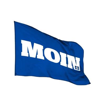 Fahne HAMBURGER SV "Hamburger SV Fahne HSV Hissfahne "MOIN" 120x180cm", blau (mehrfarbig), Fahnen