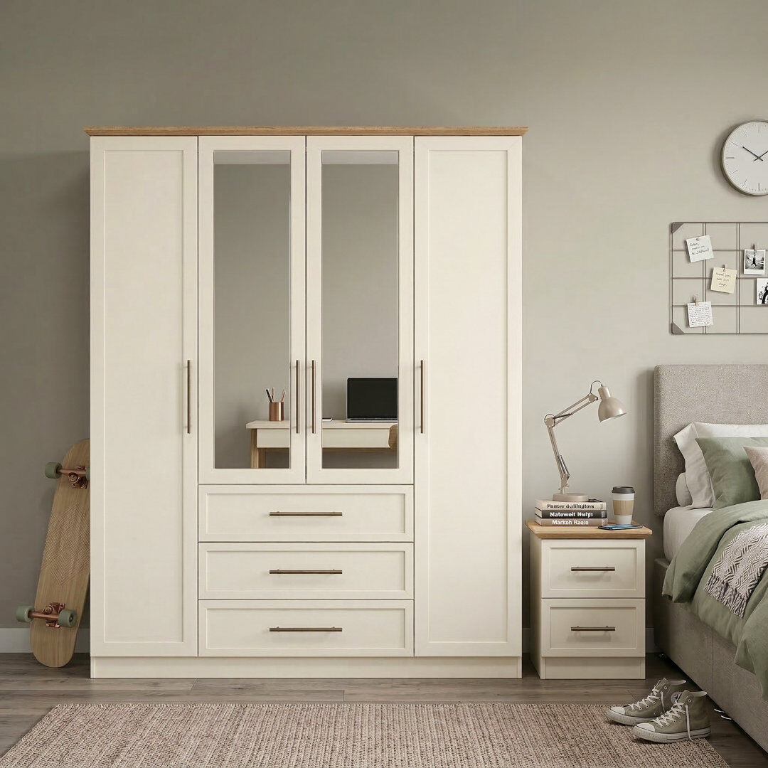 August Grove Arata Mirage Bedroom Set Ivory
