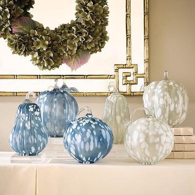 Confetti Glass Pumpkins - Medium Green - Ballard Designs