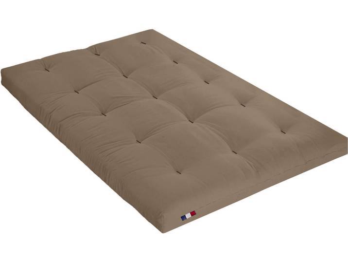 Matelas futon taupe coeur en latex 140x190