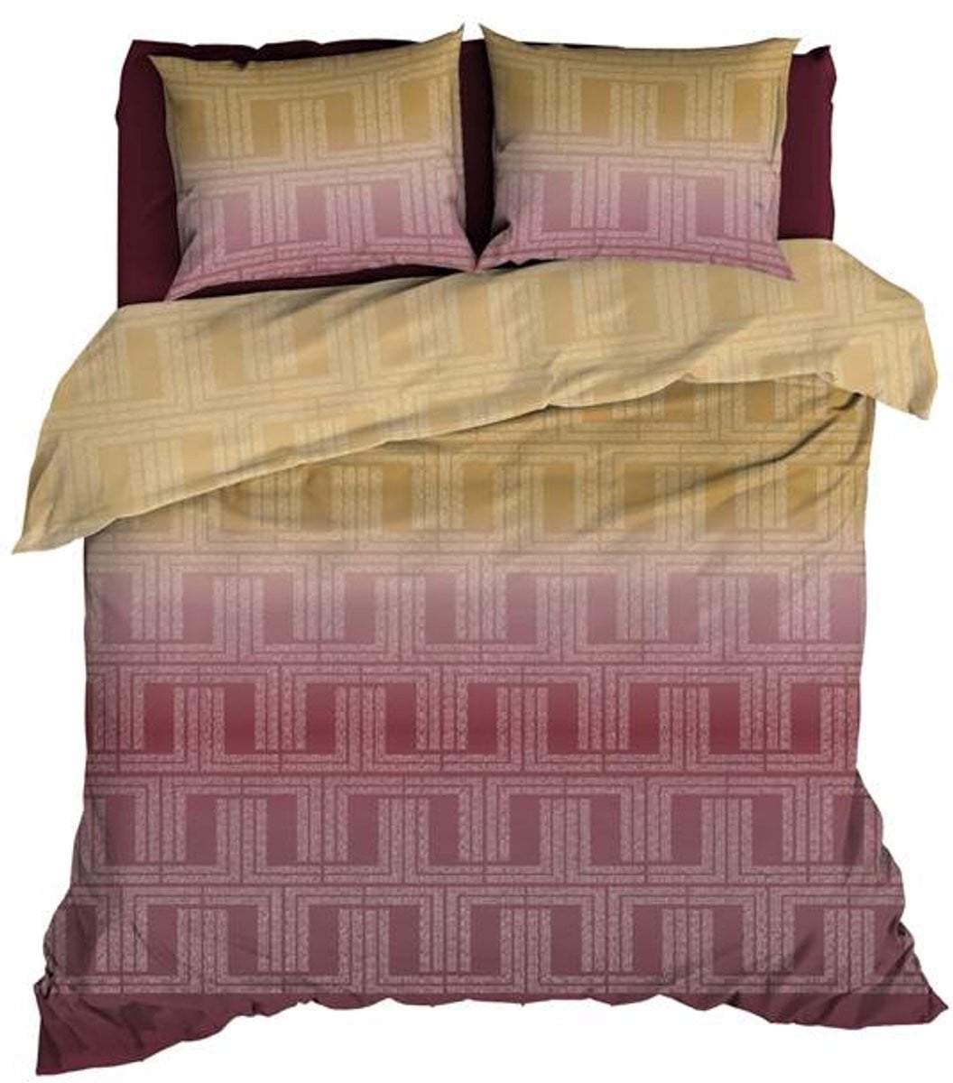 Satin d'Or Albenga Dekbedovertrek Lits-jumeaux Bordo/Gold 240 x 220 cm