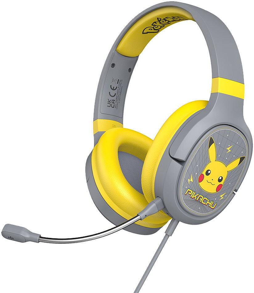 OTL Over-Ear Gaming Headset Pro G1 m. Aftagelig Mikrofon - Pokémon Pikacu - Grå / Gul