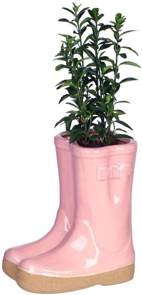 Brambly Cottage Carlson Ceramic Pot Planter Pink 17cm H x 15cm W x 10cm D