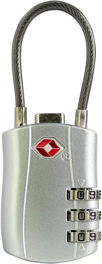INF Cadenas à câble TSA - Cadenas à combinaison en alliage de zinc pour valises, sacs à dos Argent