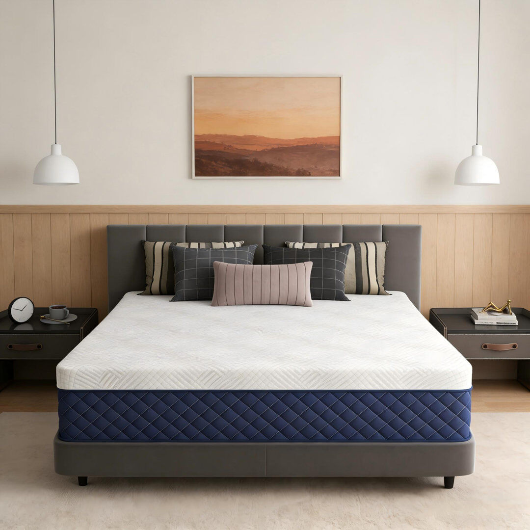 White Noise 34cm Medium Gel Memory Foam Pocket Sprung 3000 Mattress with Removable Washable Cover Super King (6')