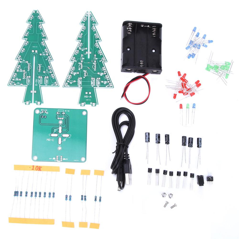 Cocosity 3D LED Kerstboom Doe-het-zelf Elektronische Schakeling Kit met USB
