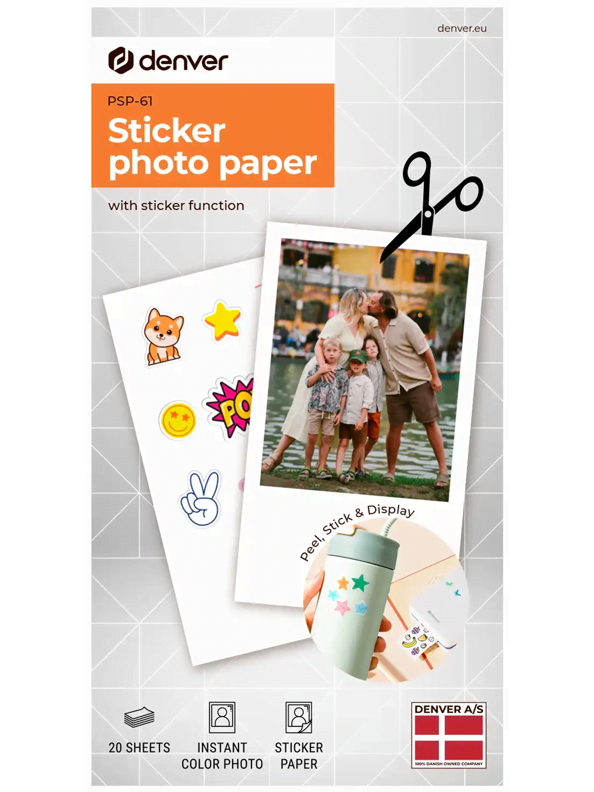 DENVER PSP-61 - Self adhesive photo print paper for Denver MCP-6010 printer