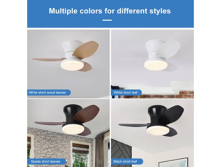 Lumière de ventilateur de salon montée au plafond de LED, ventilateur de plafond décoratif de restaurant nordique, lumière de ventilateur électrique minimaliste de ménage