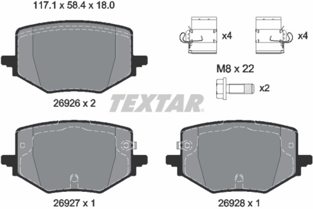 Bremsbelagsatz TEXTAR 2692601