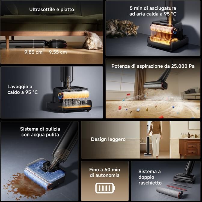 DREAME Scopa Elettrica Ricaricabile T12 Pro-nero