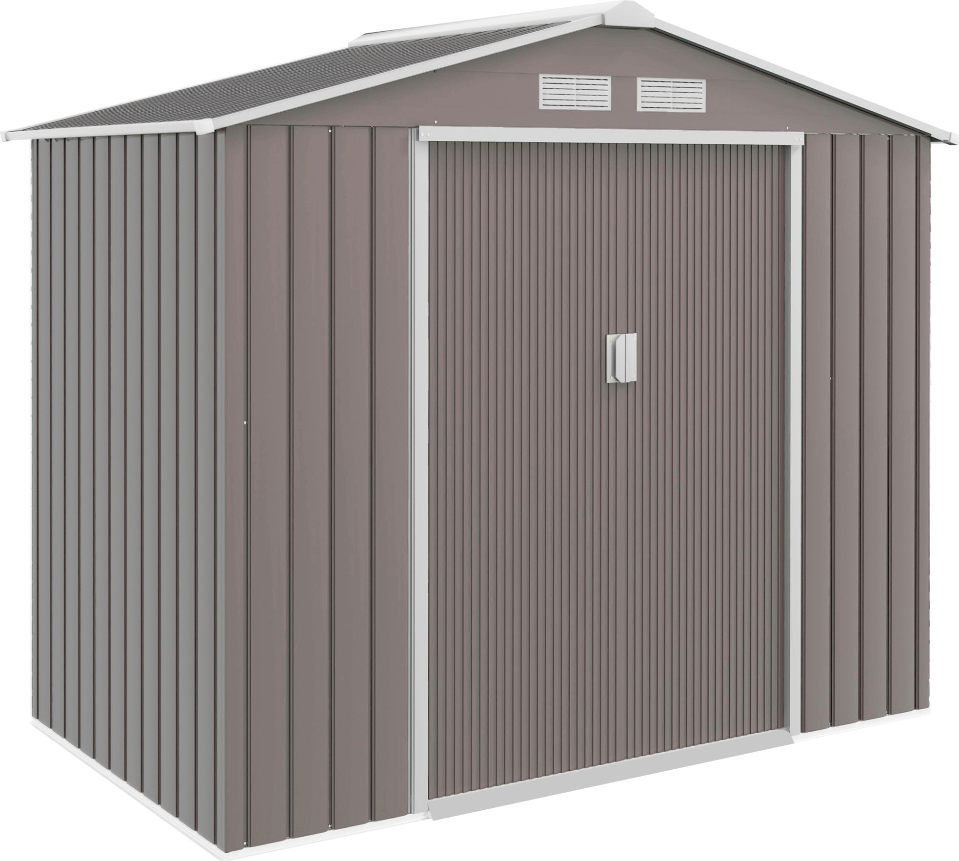 Gerätehaus Gartenhaus, Bodenrahmen, Schiebetüren, wetterfest, Stahl, 213x130x185cm (Gray)